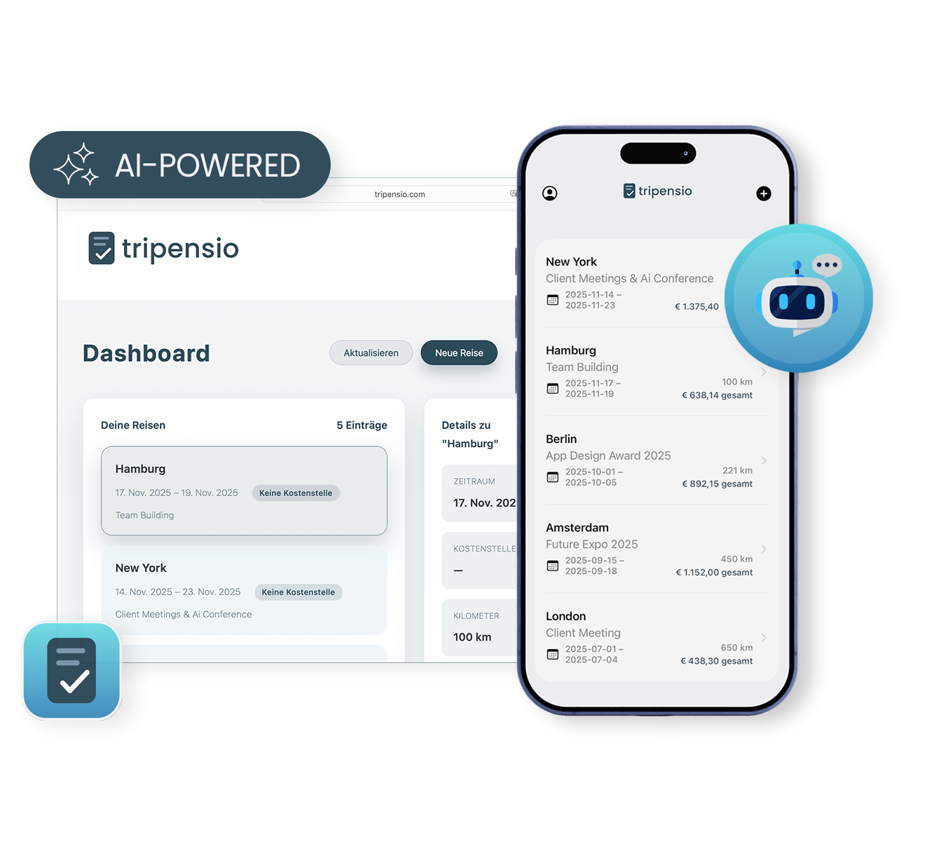 tripensio – geschäftsreisen und business trips smart managemen mit KI tripensio - geschäftsreisen und business trips smart managemen mit KI